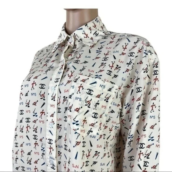 Women Top Blouse Buttons Down Later C Sz Small - Picture 6 of 12